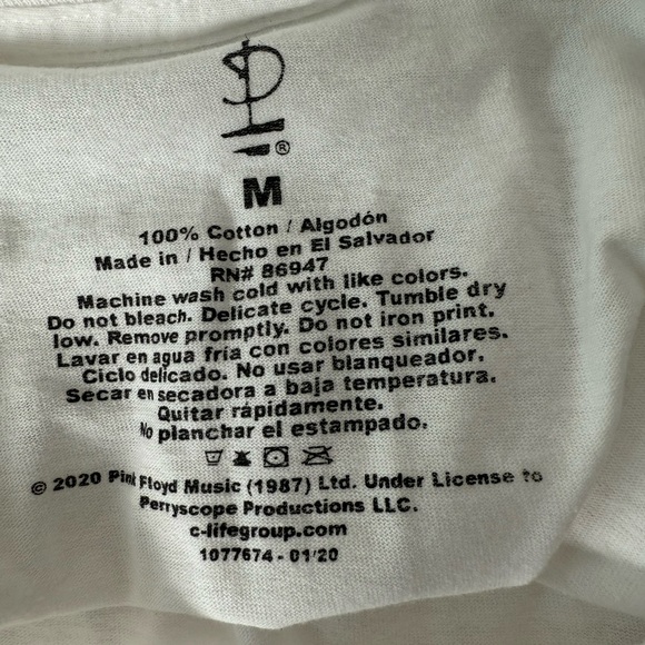 Pink Floyd (Unisex)Sz M 100% Cotton Short Sleeve Tee Shirt Dark Side Of The Moon - Picture 2 of 3